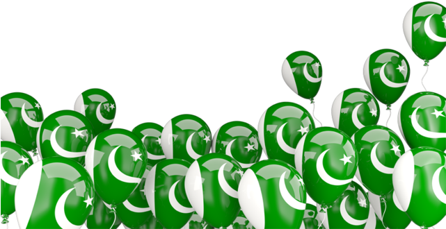 Pakistan Flag Balloons Celebration PNG