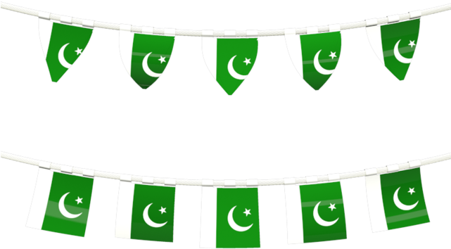 Pakistan Flag Bunting Decoration PNG