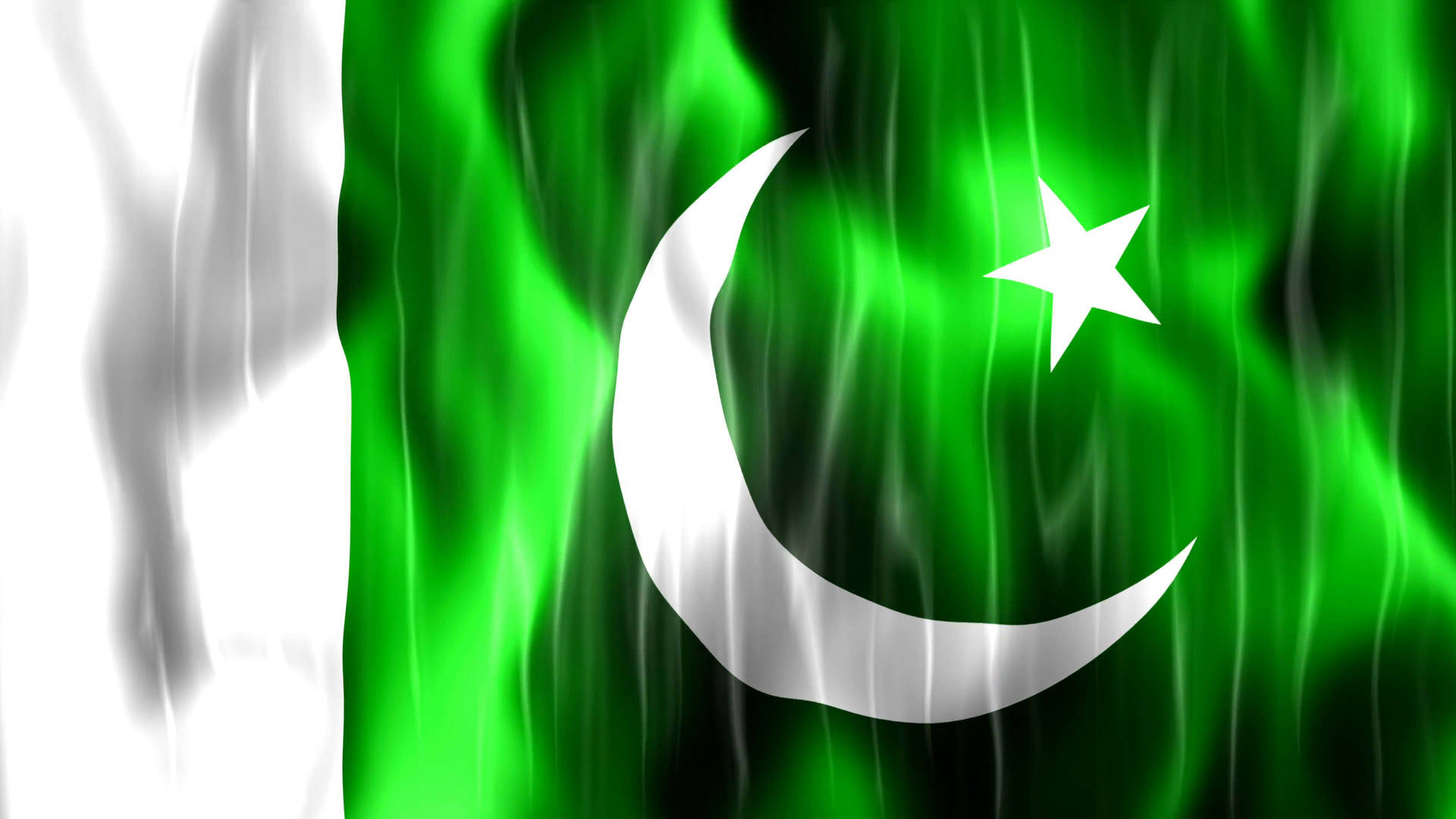 Pakistan Flag Green Glow Effect Wallpaper
