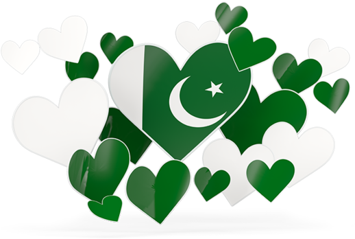 Pakistan Flag Heart Design PNG