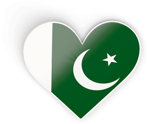 Pakistan Flag Heart Shape PNG