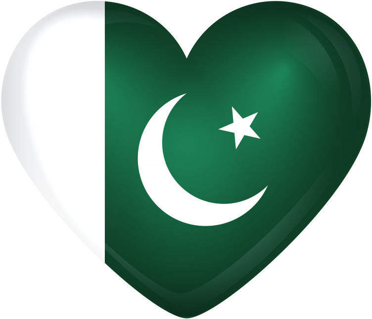 Pakistan Flag Heart Shaped PNG