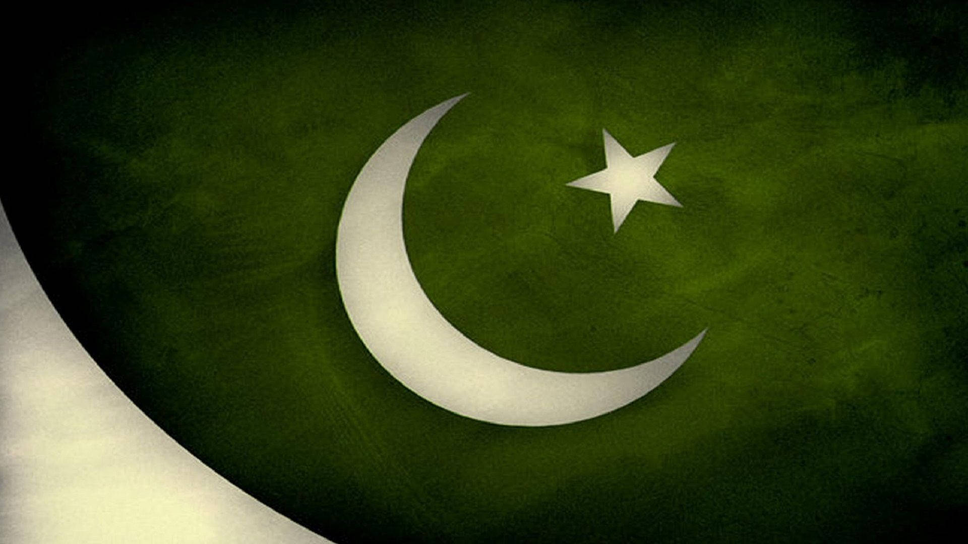 Banderade Pakistán En Color Verde Oscuro. Fondo de pantalla