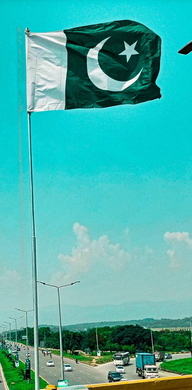 Pakistan Flag On Pole Wallpaper
