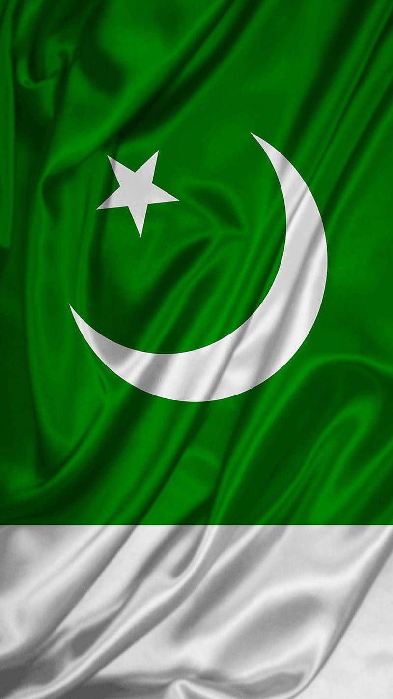 Pakistan Flag Smooth Satin Cloth Wallpaper