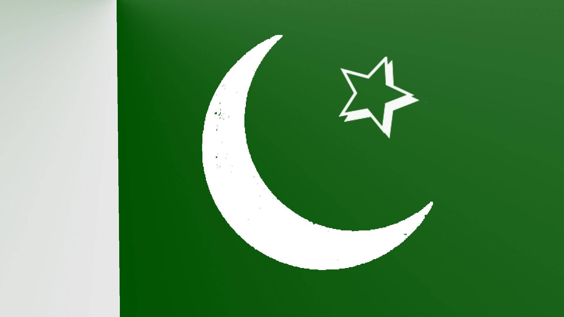 Pakistan Flag With Chalk White Symbols Wallpaper