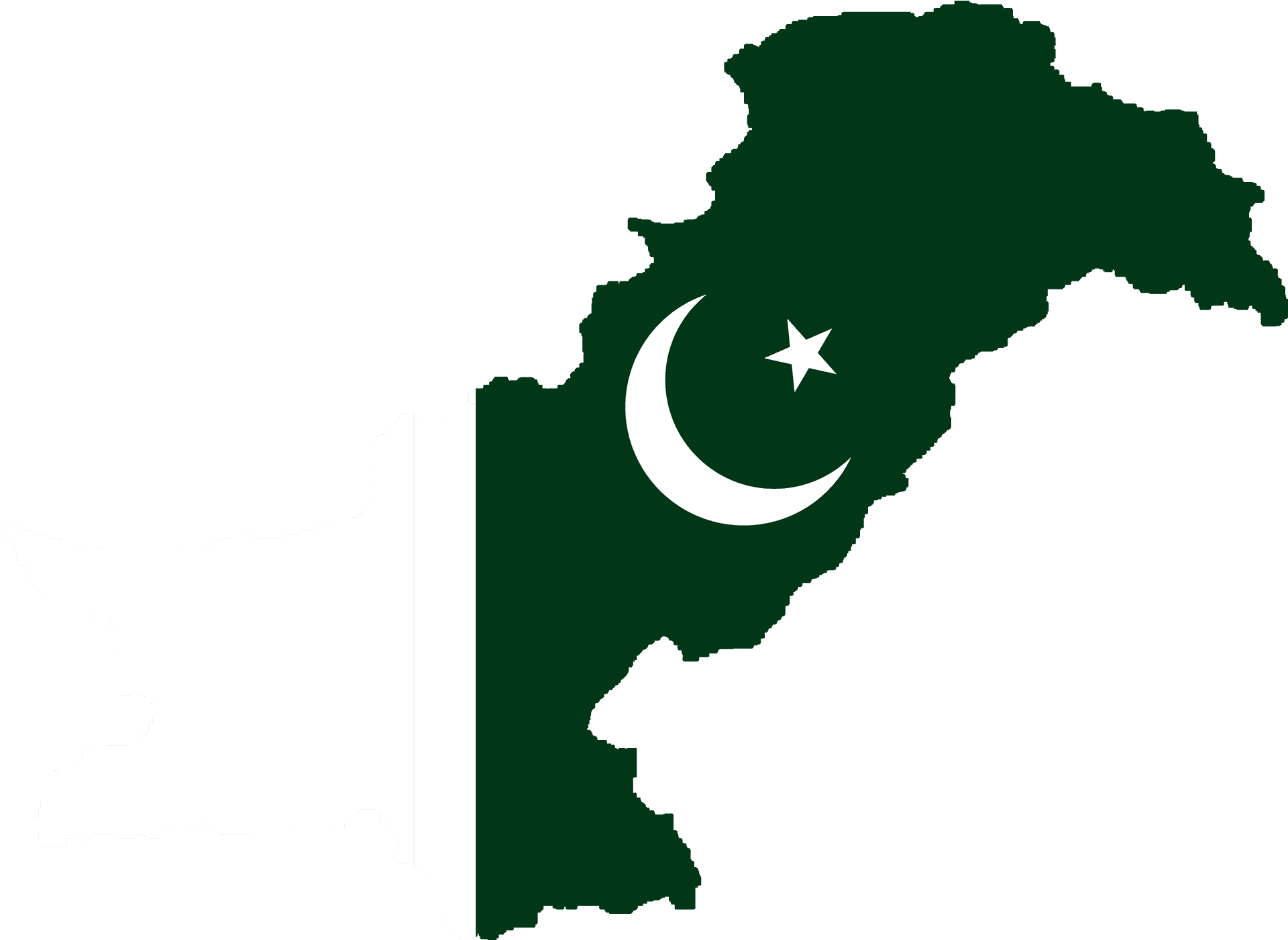 Pakistan Mapwith Flag Design PNG