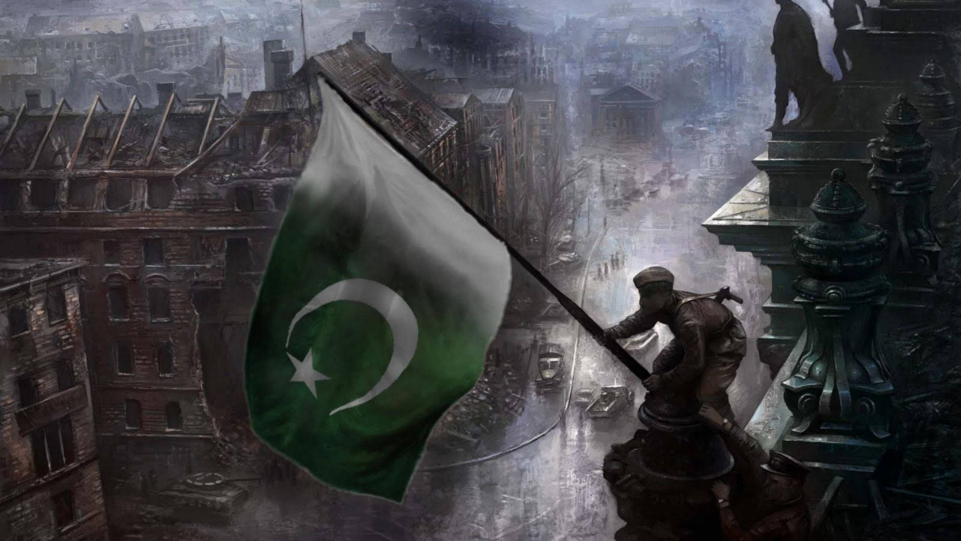 Bandiera Sventolante Del Pakistan Sfondo