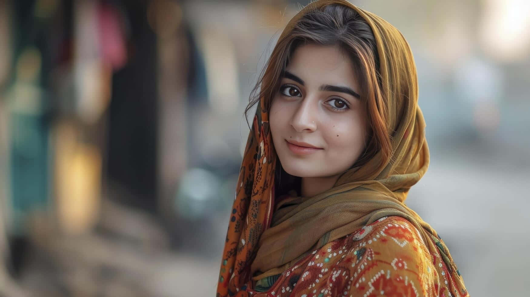 Pakistani Girl Traditional Attire Wallpaper