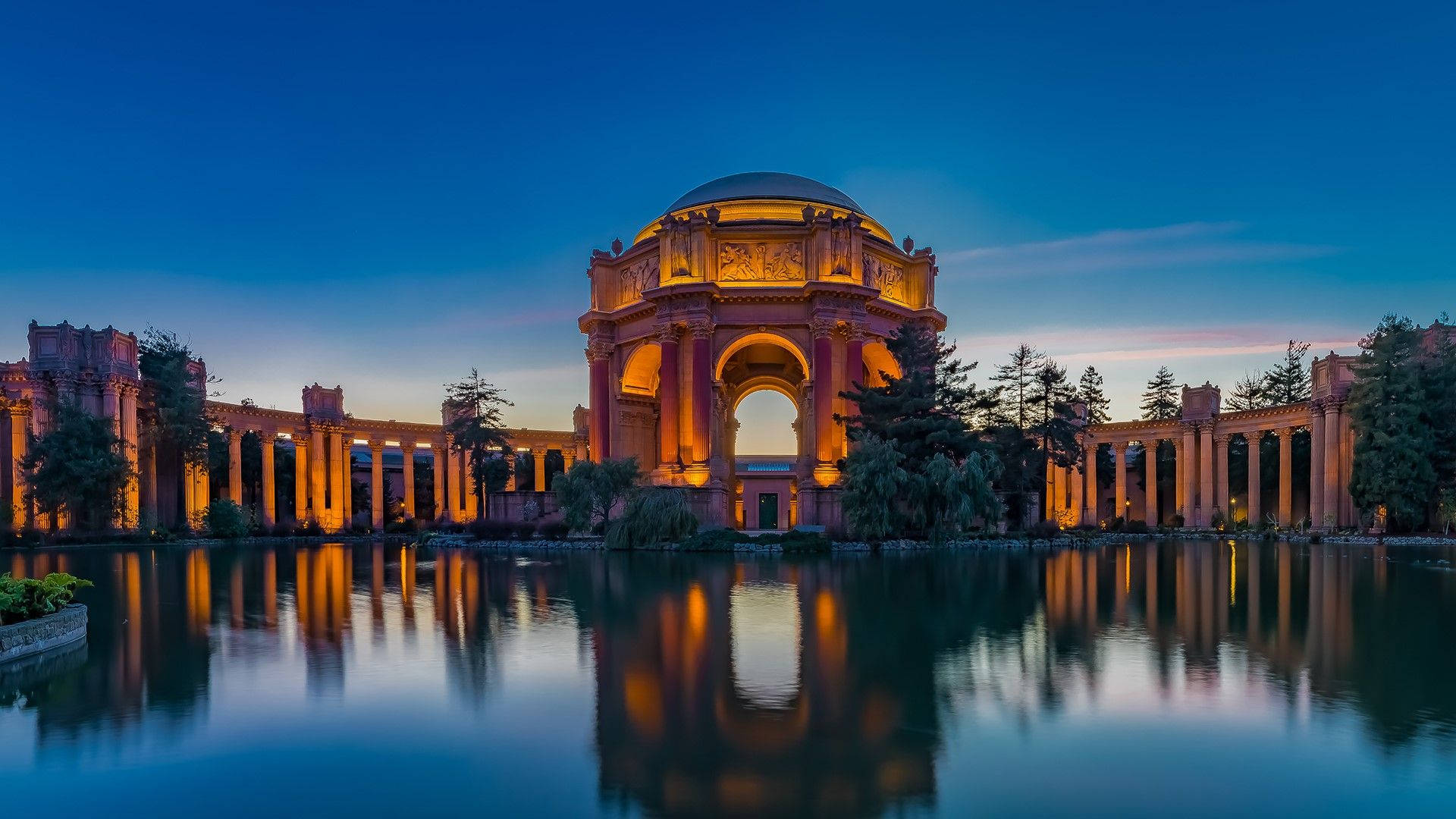 Palace of Fine Arts Painting Wallpaper