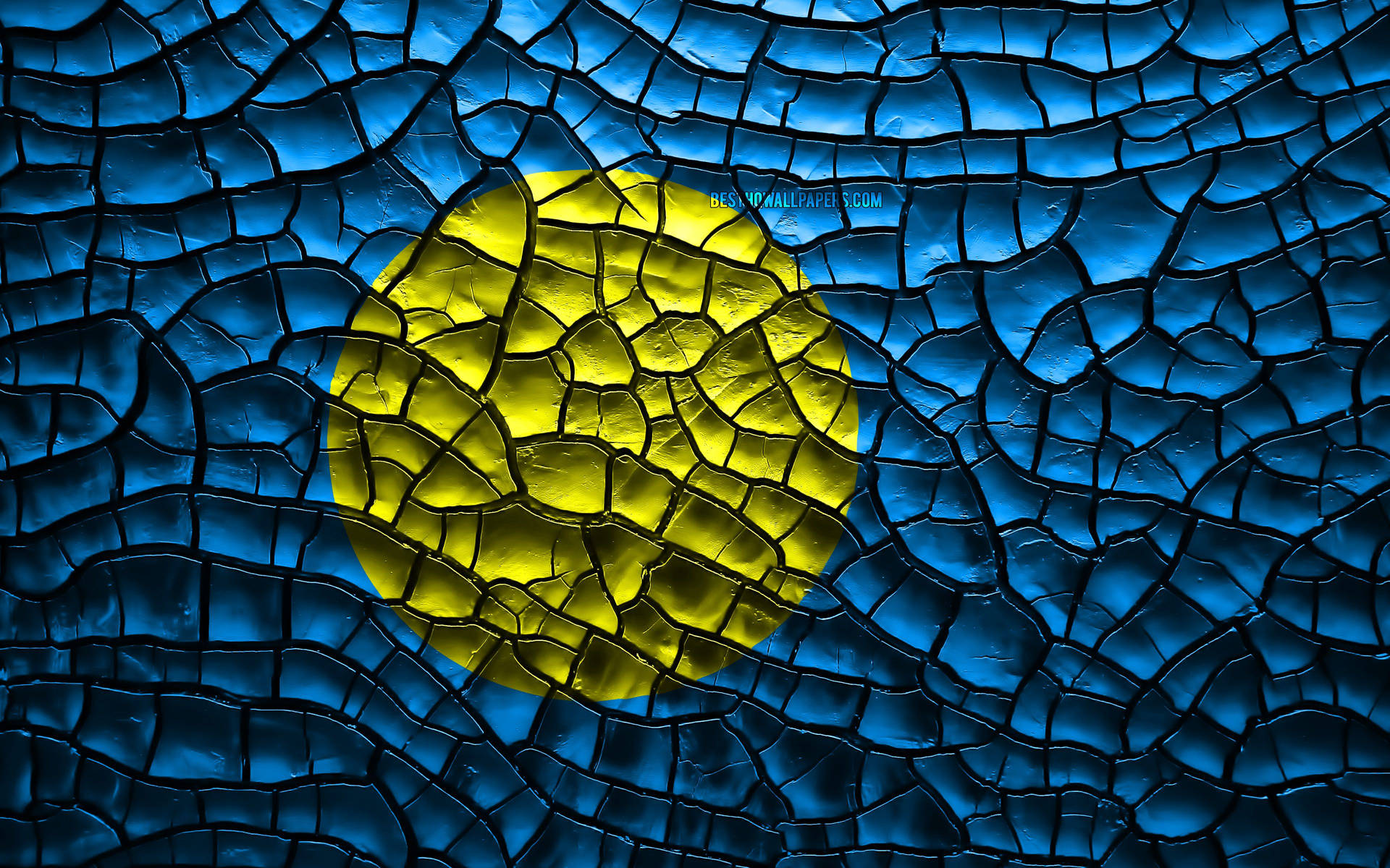 Palau Flag Rocky Texture
