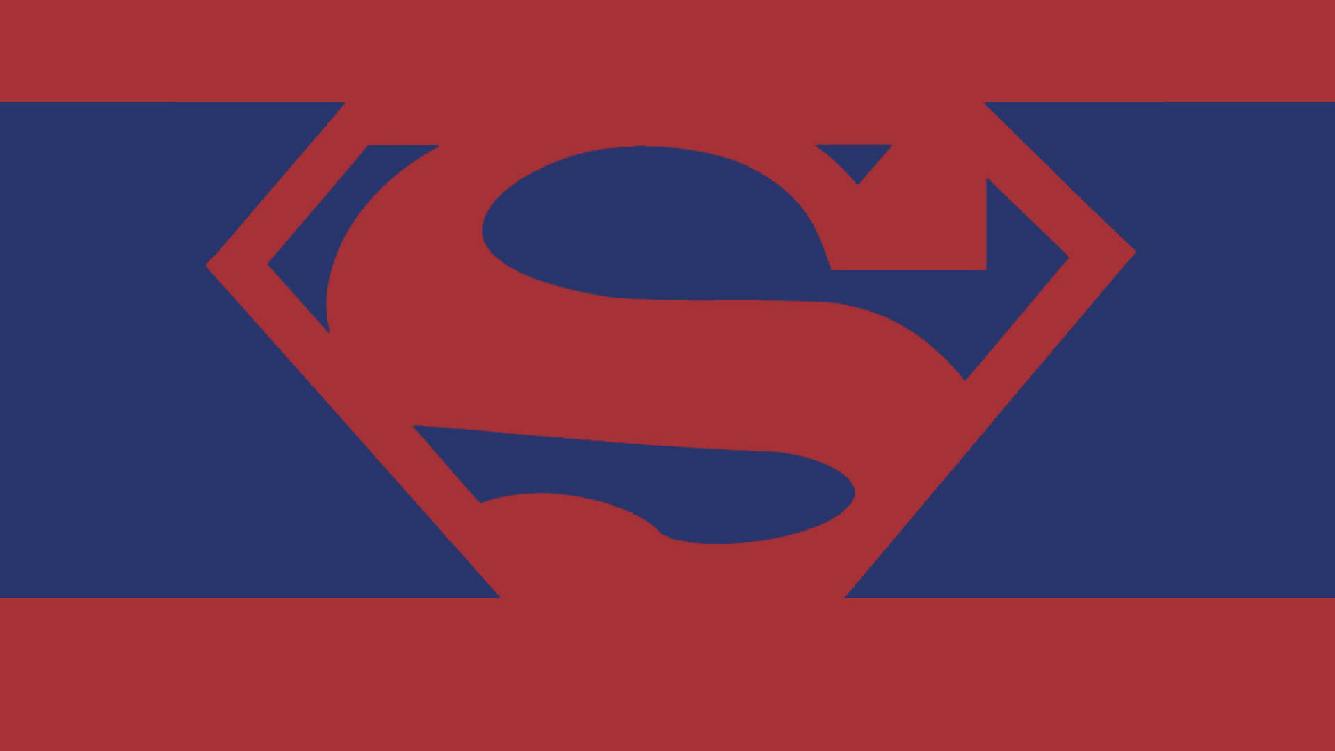 Blåhvid og rød Superman Logo Motiv Tapet Wallpaper
