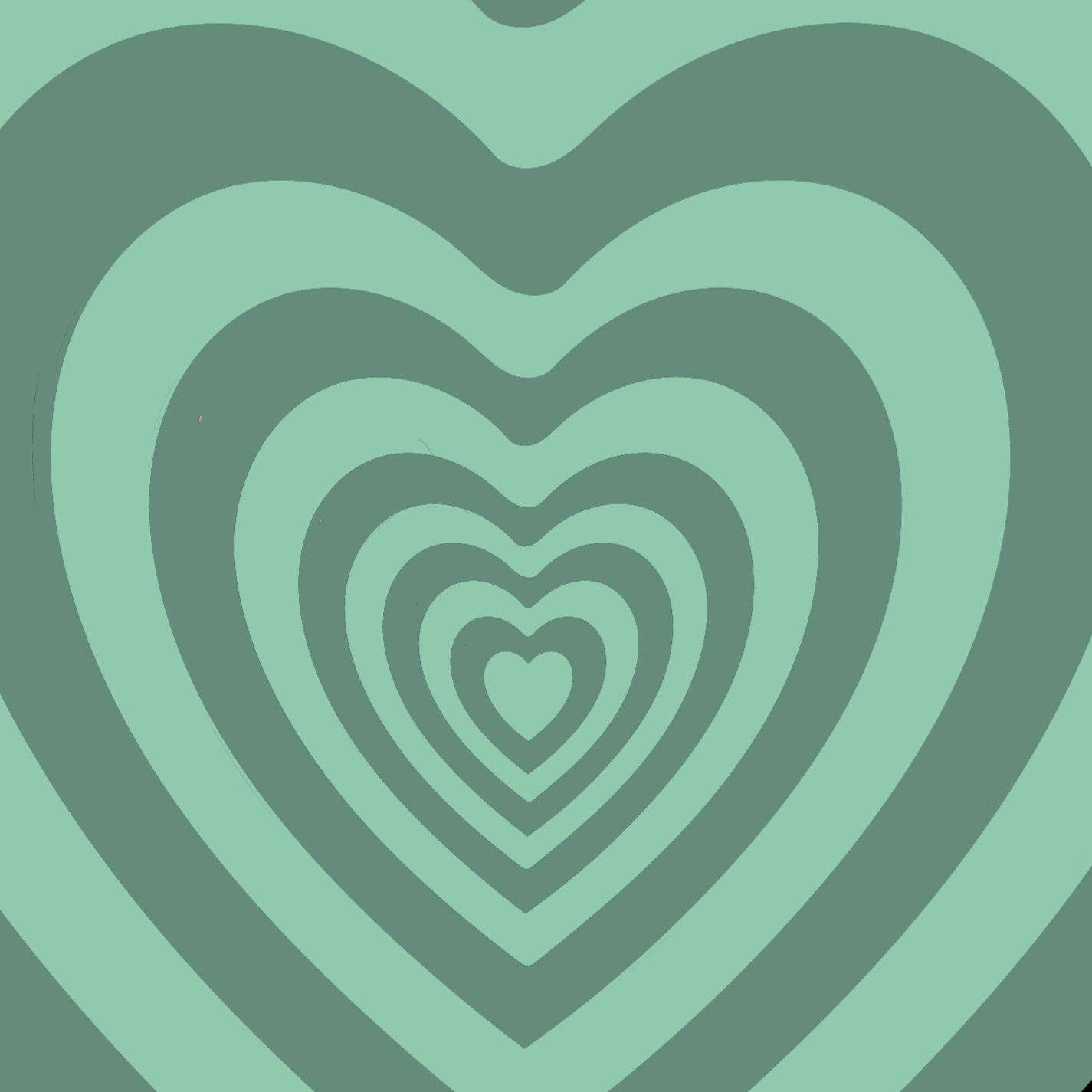 Pale Green Wildflower Heart Background