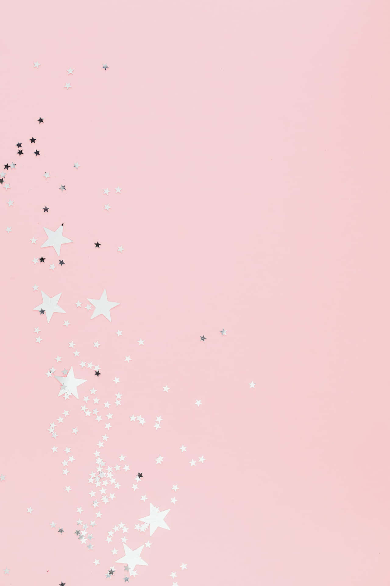 Pale Pink Background Stars White