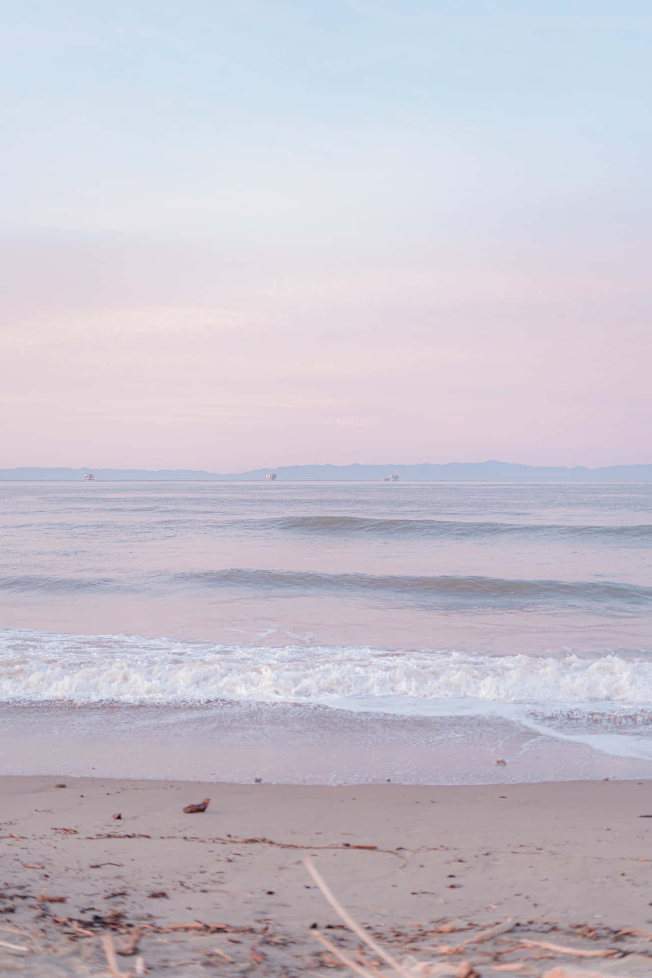 linePalede rosa baggrund hav skyline