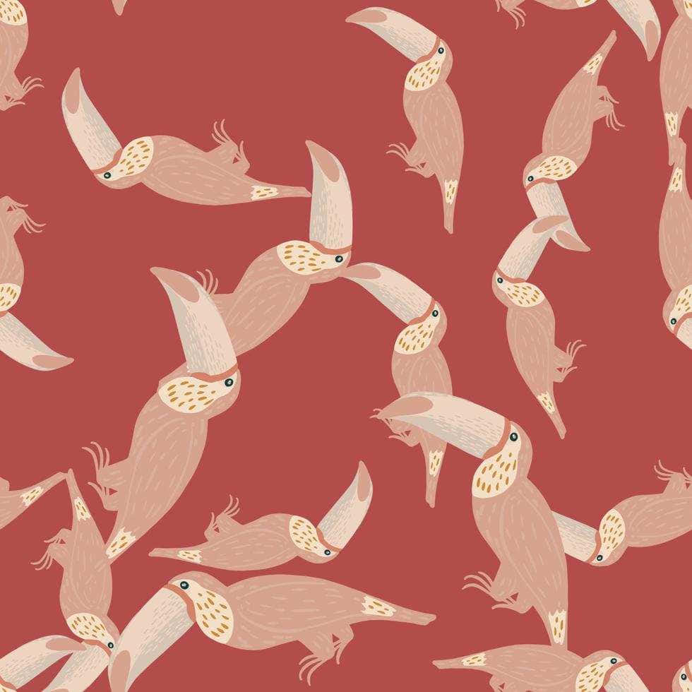 Pale Pink Bird Pattern Wallpaper