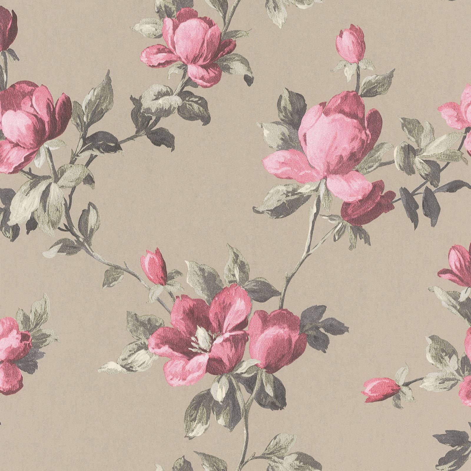 Pale Pink Floral Wallpaper