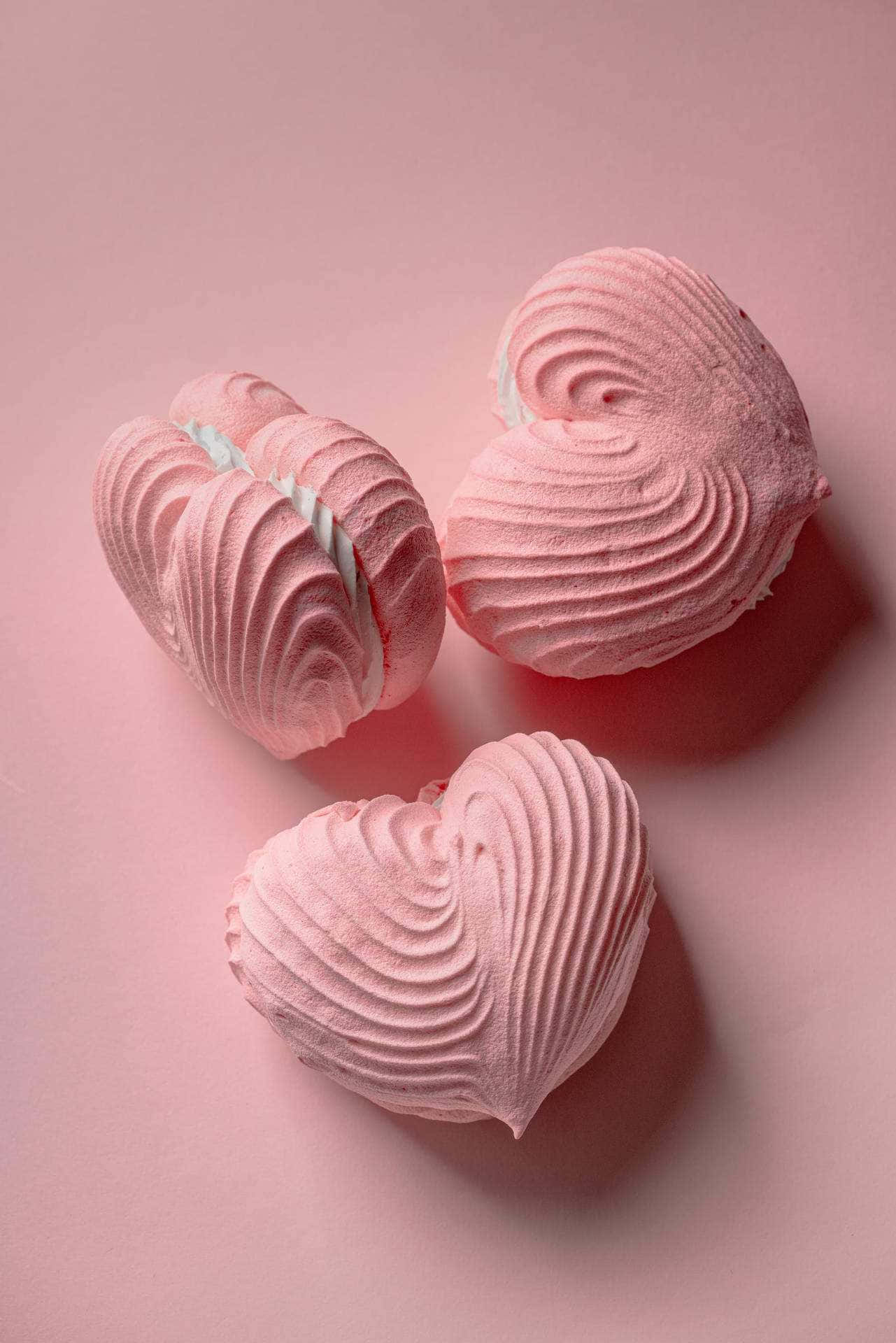 Pale Pink Meringue Hearts Wallpaper