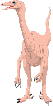 Pale Theropod Dinosaur Illustration PNG