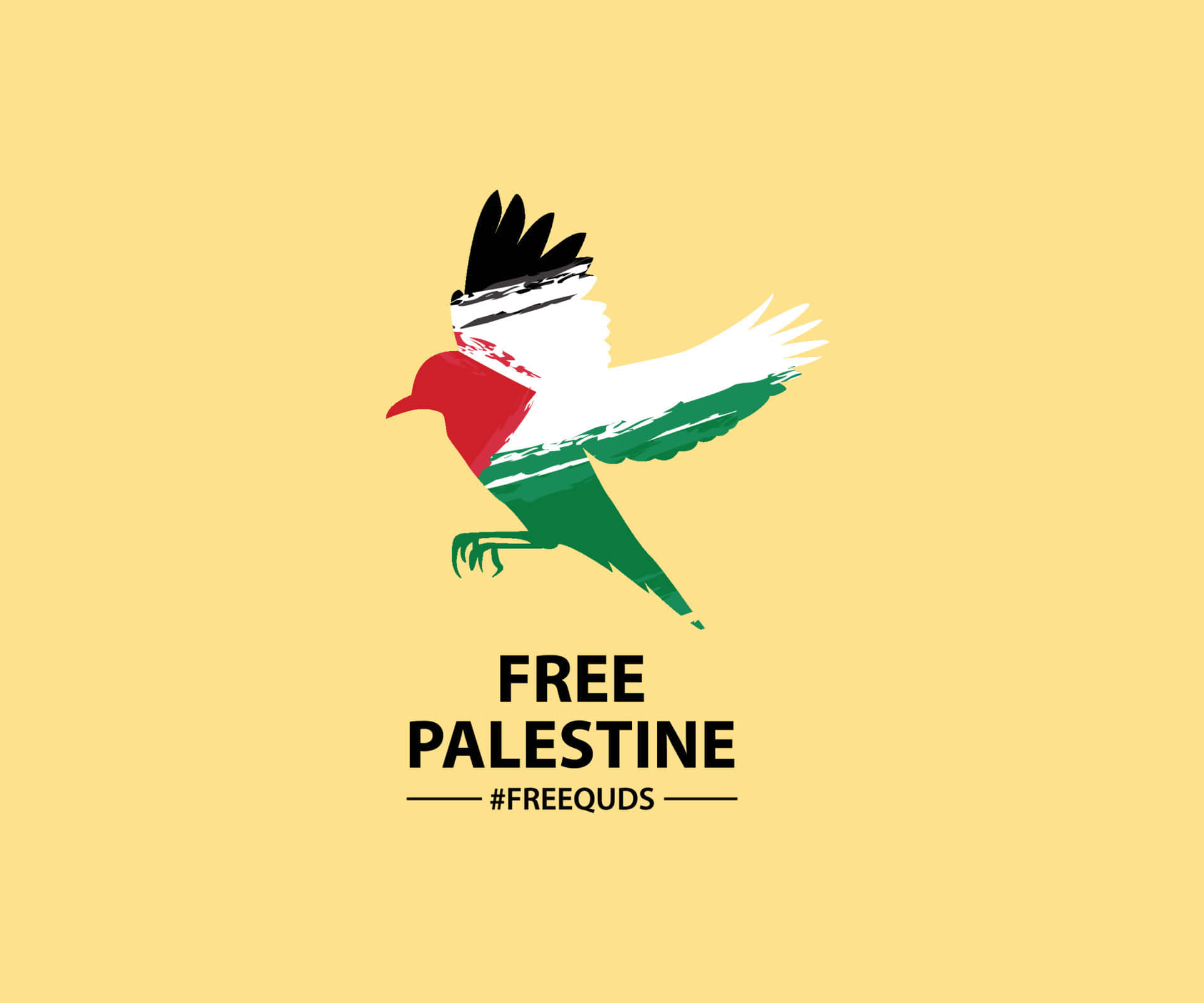 Free Palestine Logo With A Bird Flying