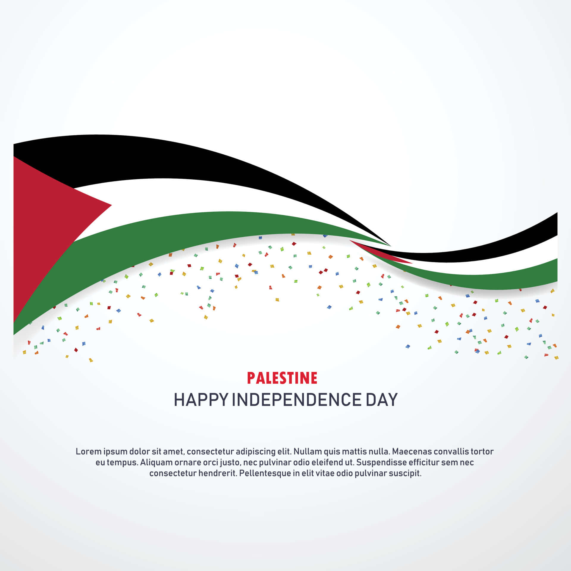 Felicegiornata Dell'indipendenza Con La Bandiera Palestinese