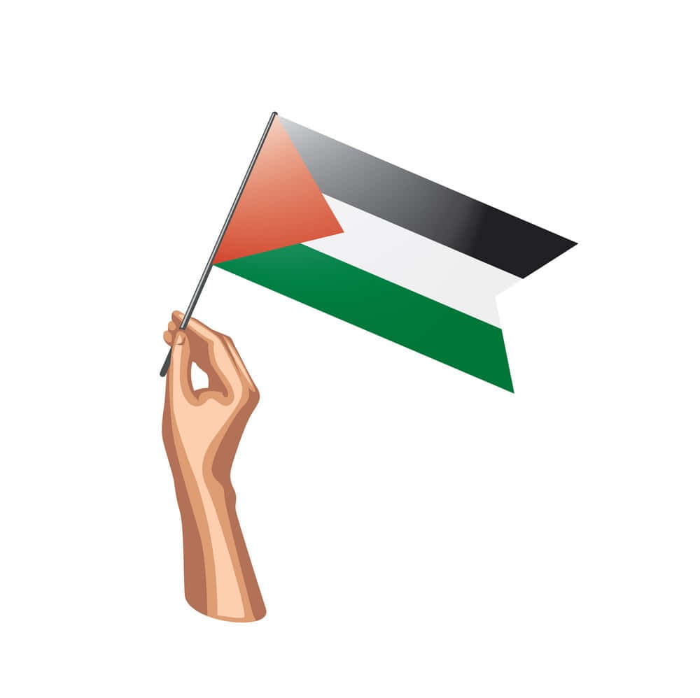 A Hand Holding A Palestinian Flag