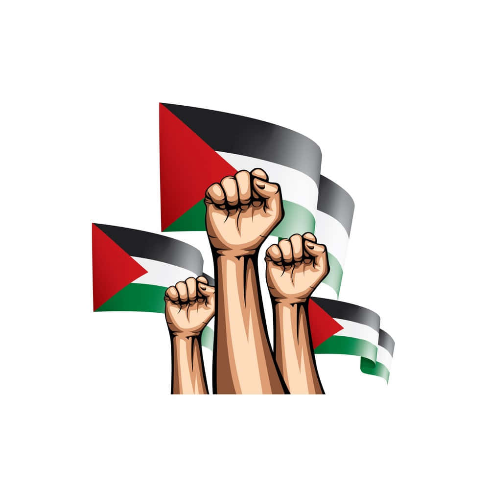 Flagetfor Palæstina Flagrer Højt Over Dets Smukke Landskab.