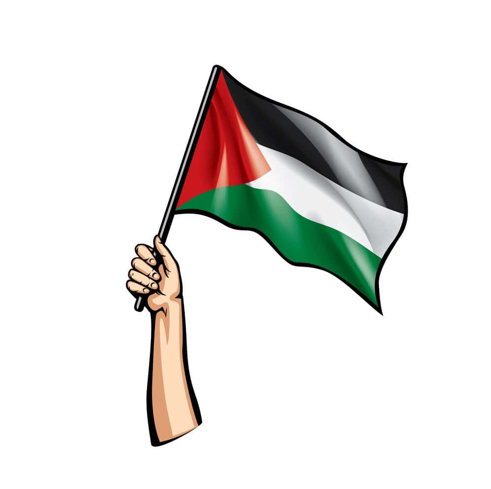 Palestinian National Flag Flying Over Palestine