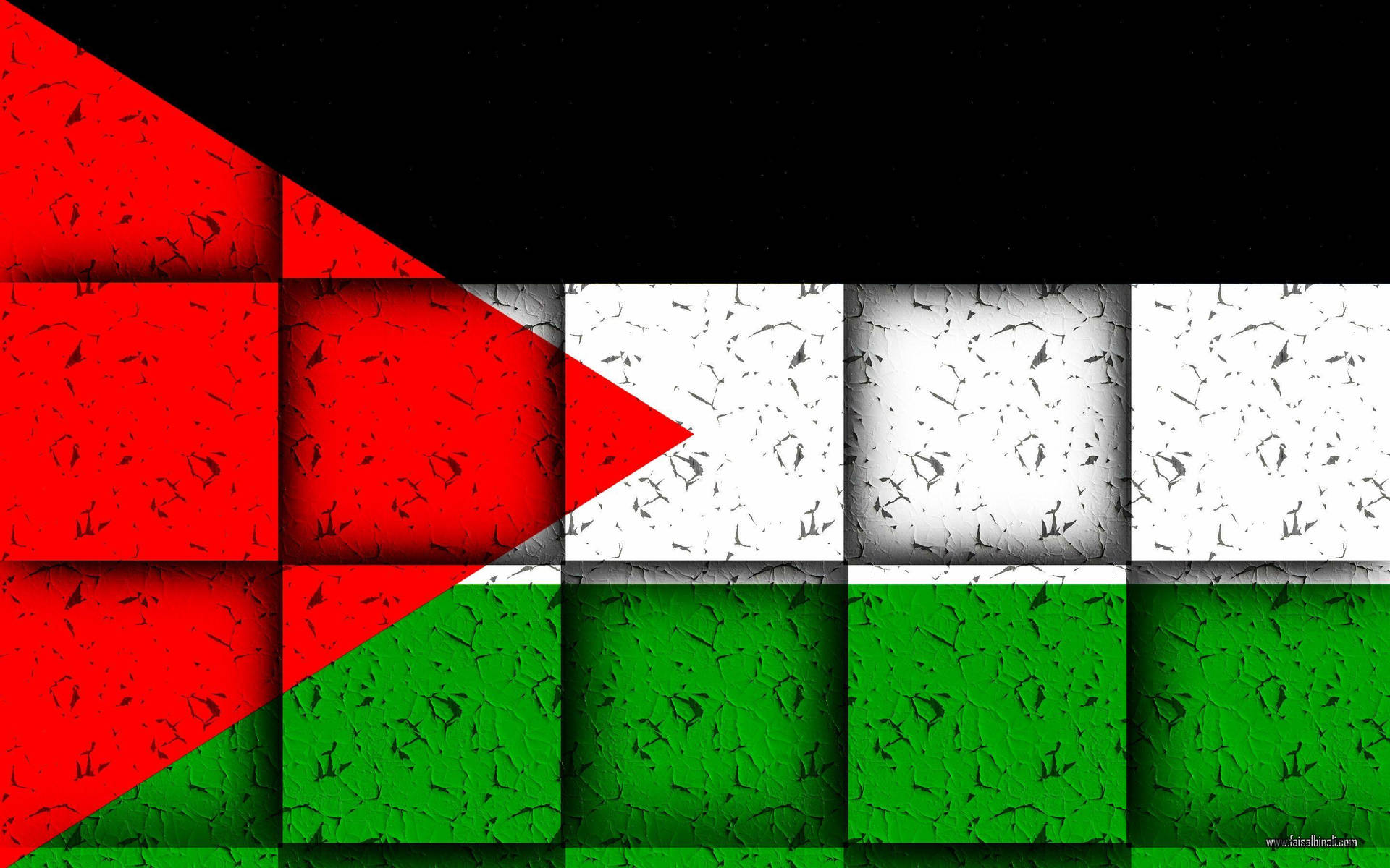 Powerful display of the Palestinian Flag designed with building blocks. Wallpaper