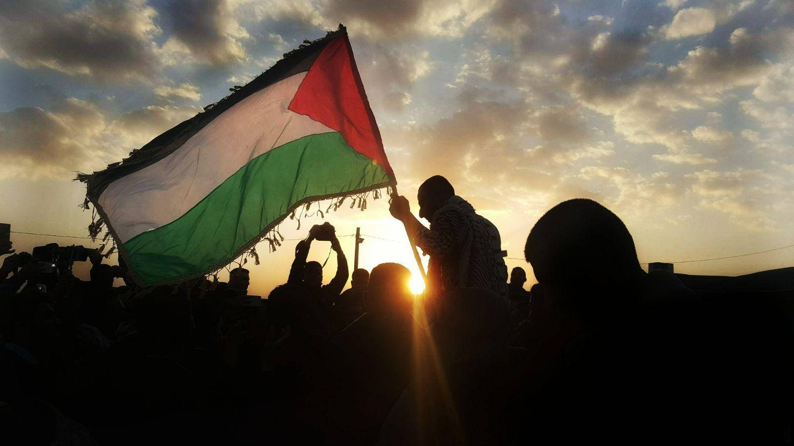 Palestine Flag Over Sunrise Wallpaper