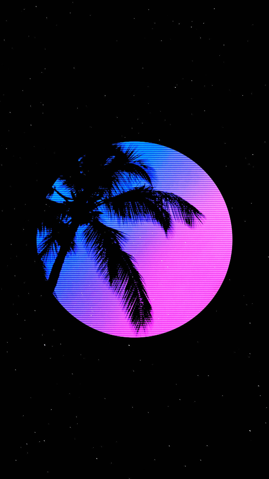 Palm Against Moon Oled Phone Wallpaper