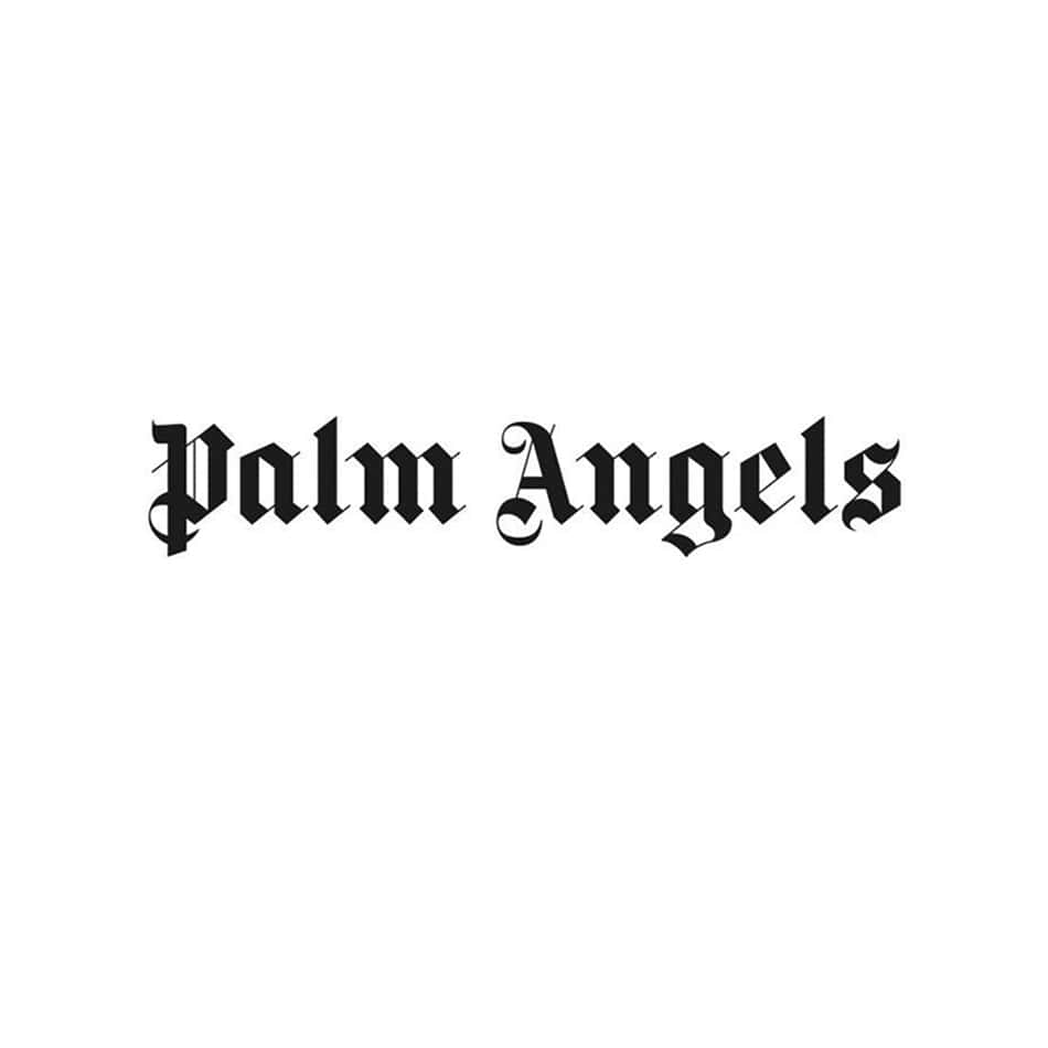 Palm Angels Logo On A White Background Wallpaper