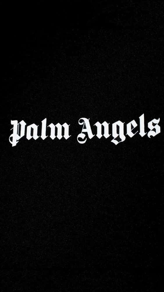 Palm Angels Logo On A Black Background Wallpaper