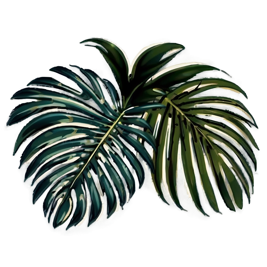 Palm Leaves Composition Png 05252024 PNG