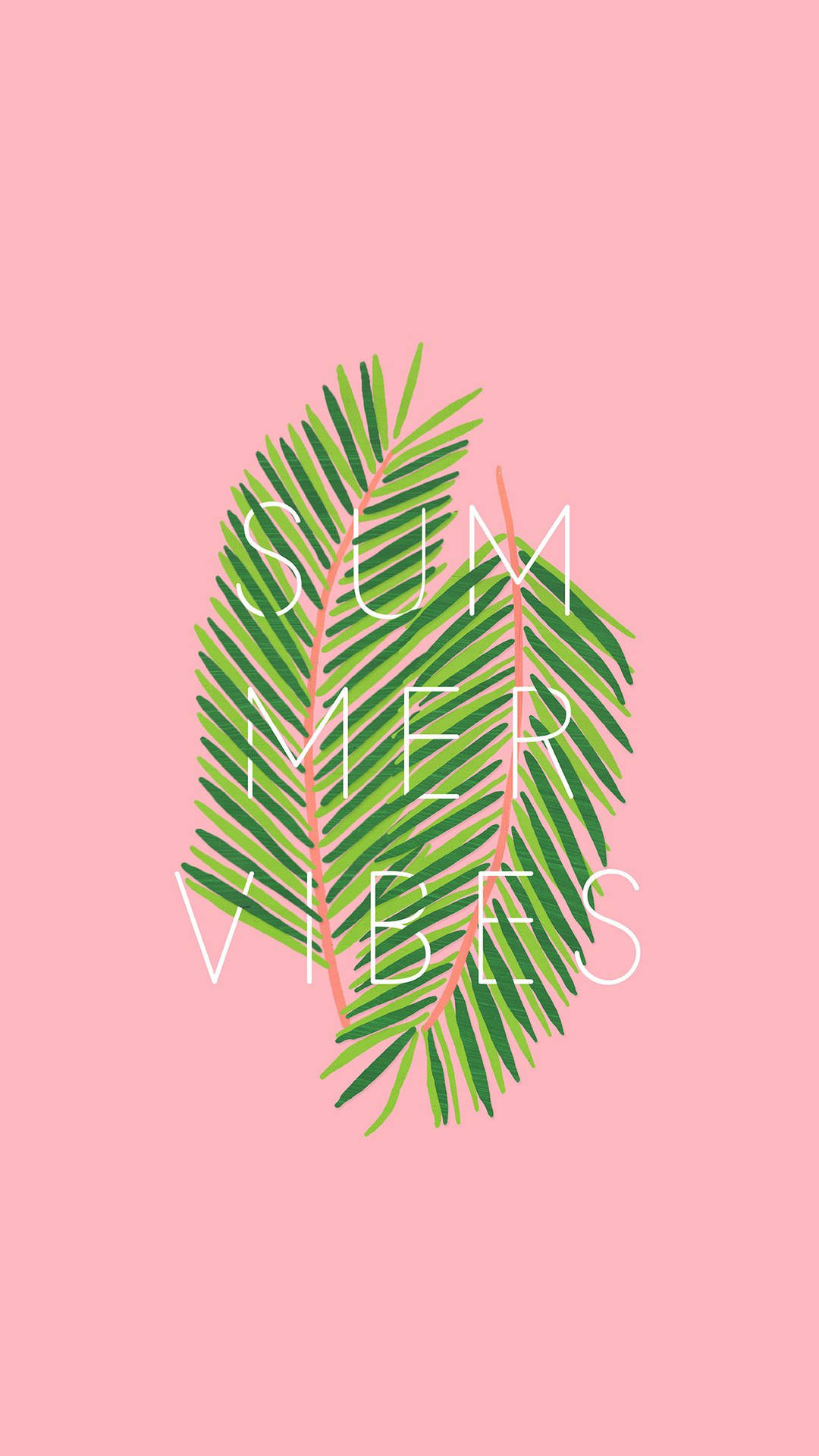 Palm Leaves Cute Summer Vibes Wallpaper