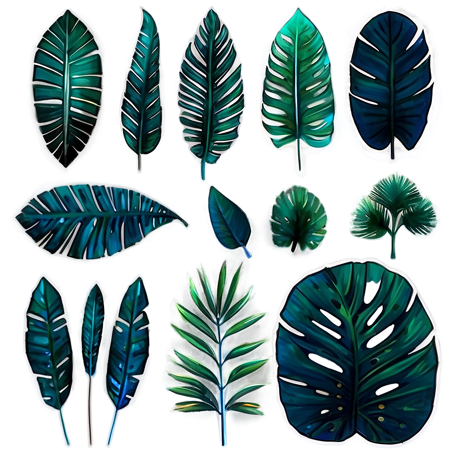 Palm Leaves Set Png 3 PNG