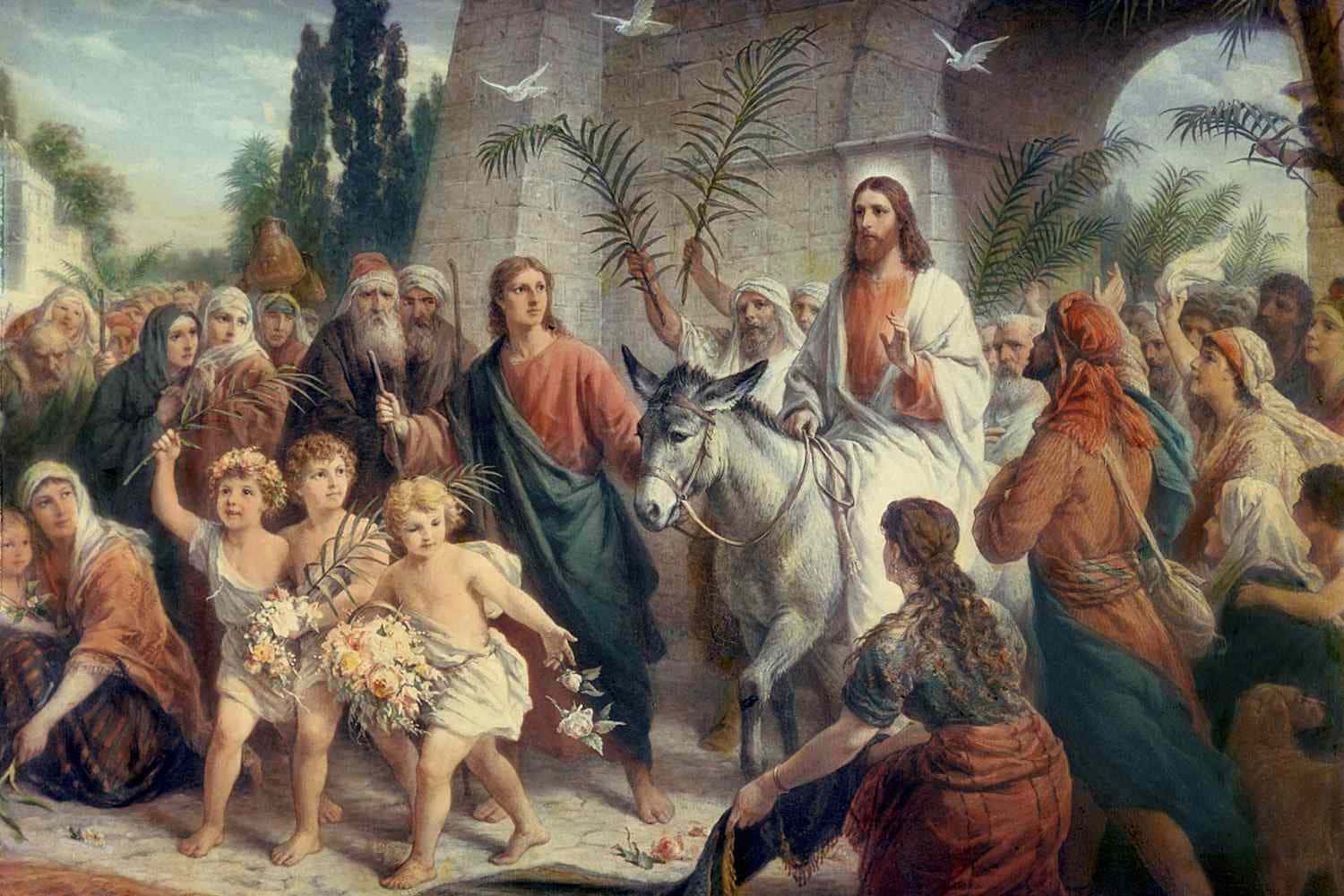 Christ's Entrance into Jerusalem For Palm Sunday Background
