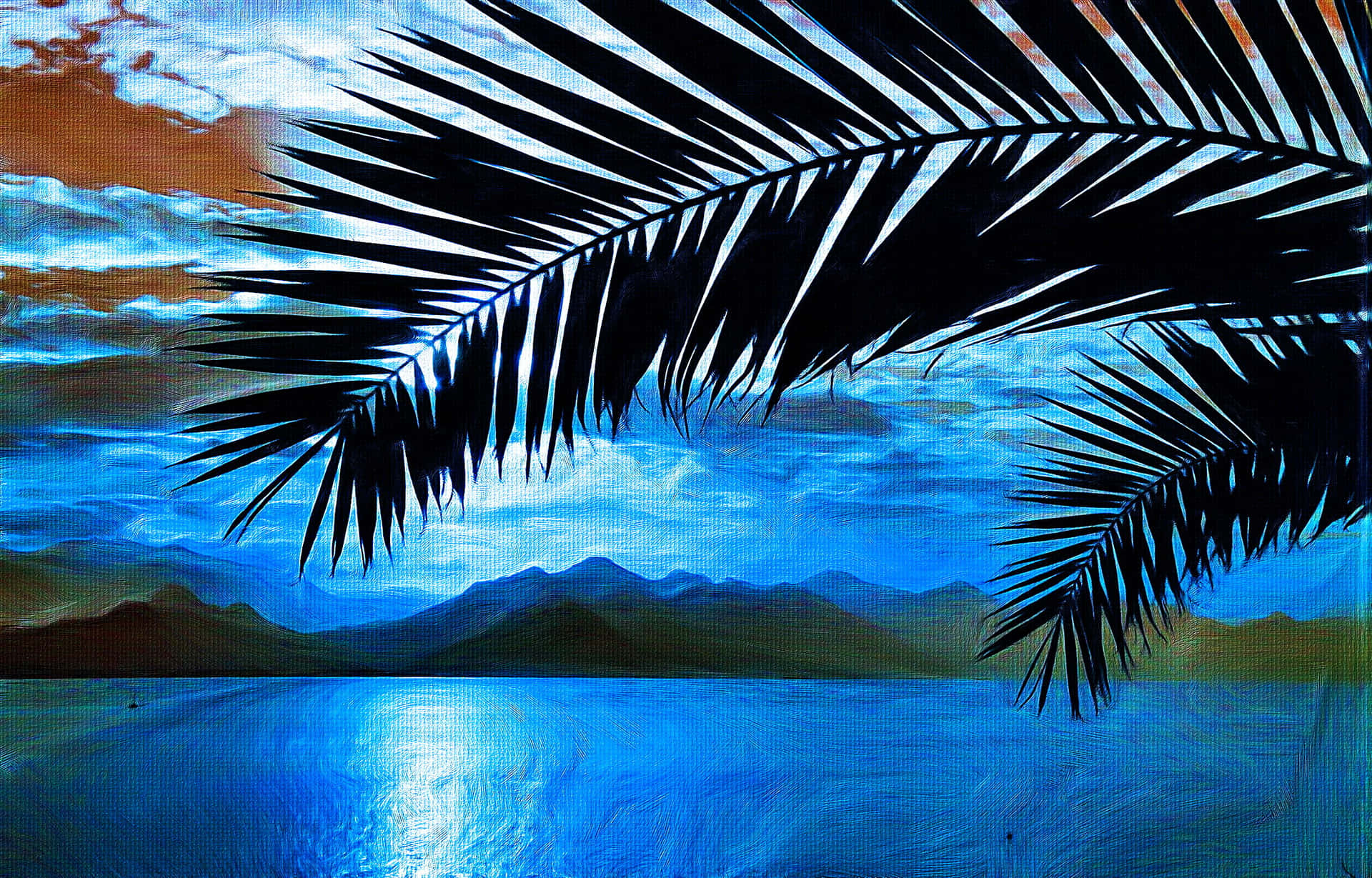 Enjoy a Beautiful Summer Day by the Beach with this Palm Tree Desktop Background Wallpaper