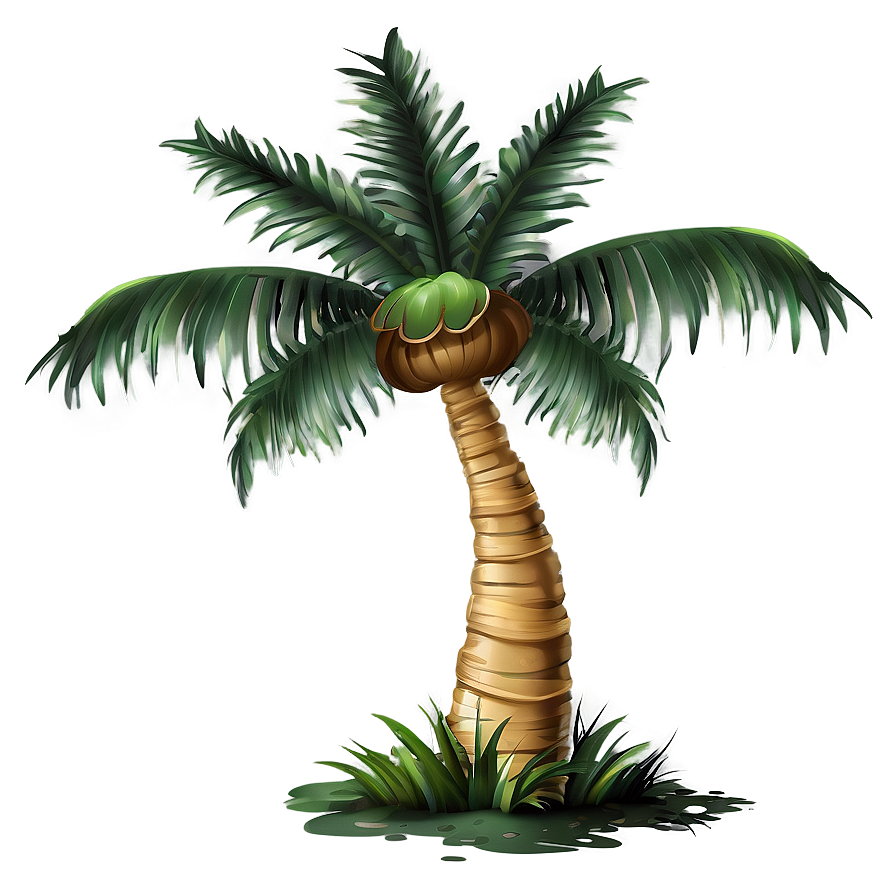 Palm Tree Illustration Png 04292024 PNG