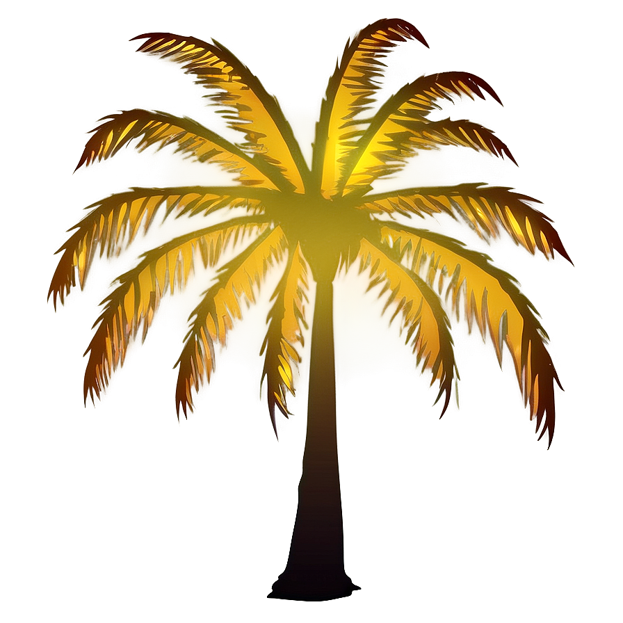 Palm Tree Night Silhouette Png 06262024 PNG