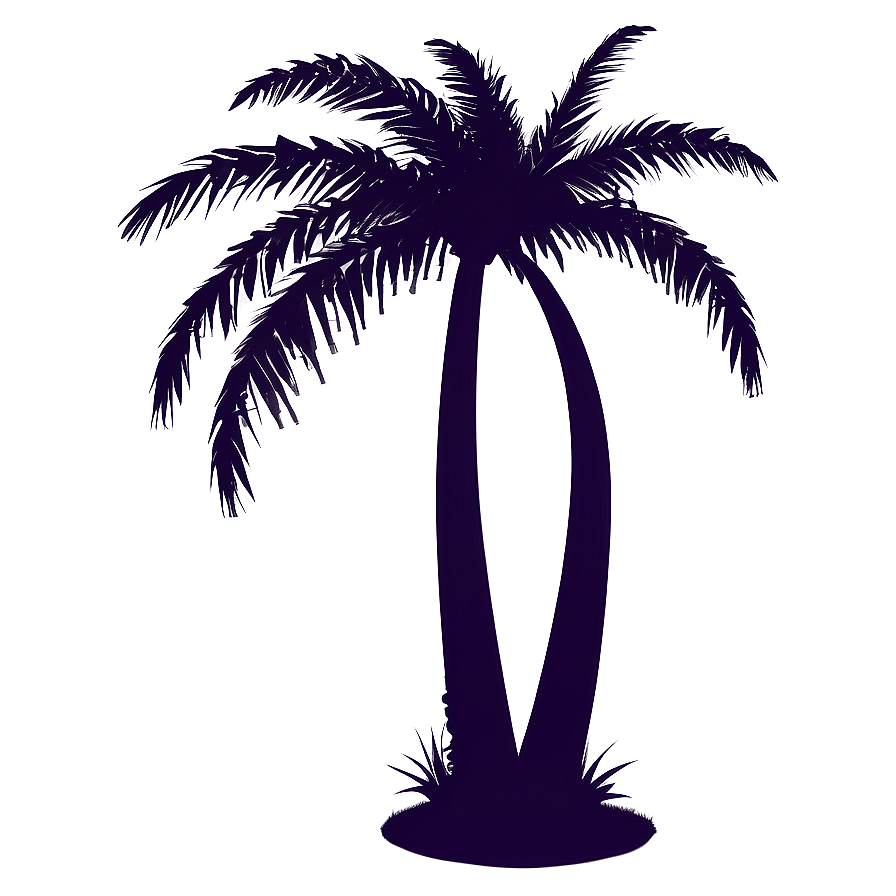 Palm Tree Night Silhouette Png Oib PNG