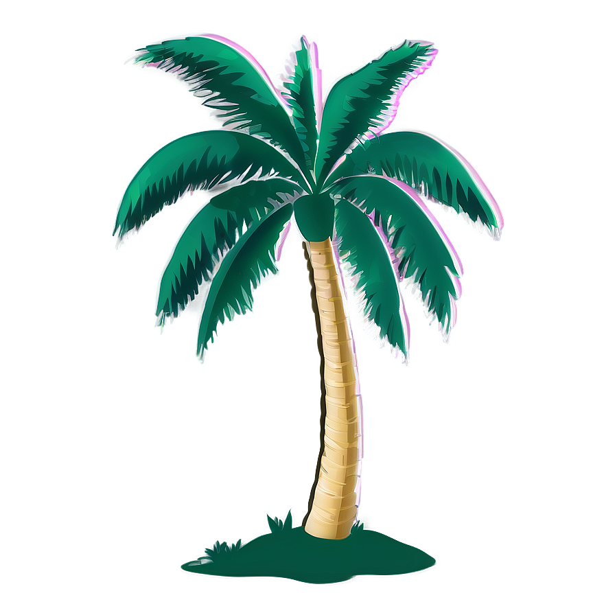 Palm Tree Silhouette B PNG