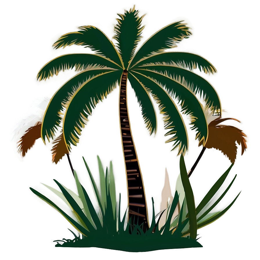 Palm Tree Silhouette Clipart Png Gbj PNG