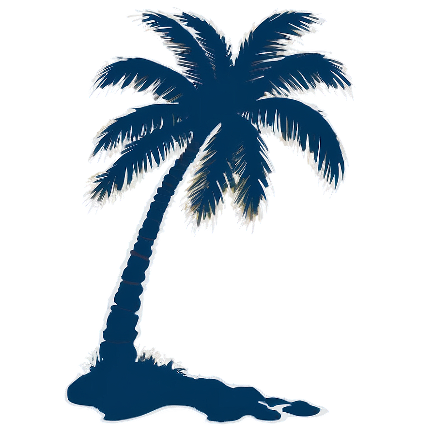 Palm Tree Silhouette On Beach Png 5 PNG