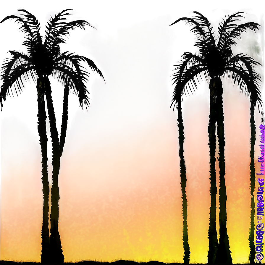 Palm Tree Sunset Background Png Vbj32 PNG