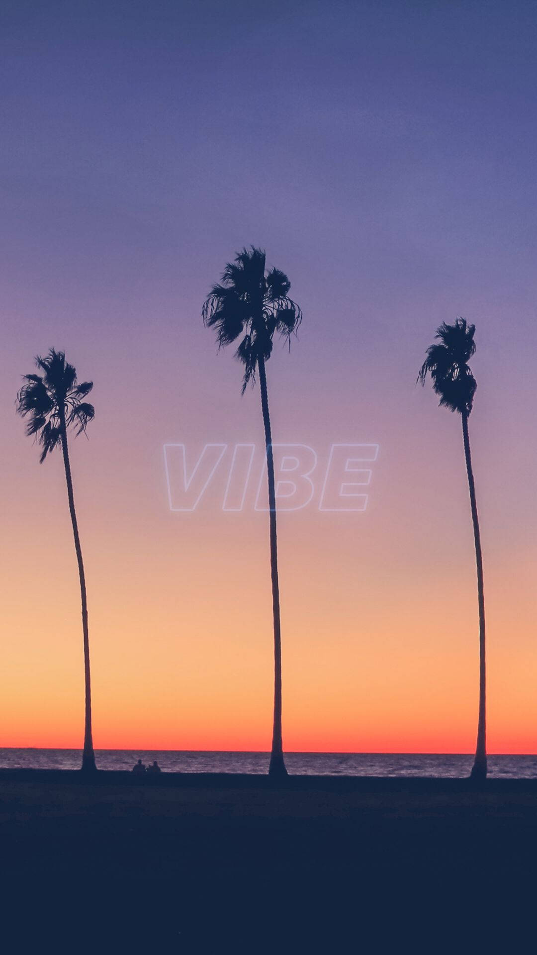 Palm Tree With Sunset Vibe Wallpaper