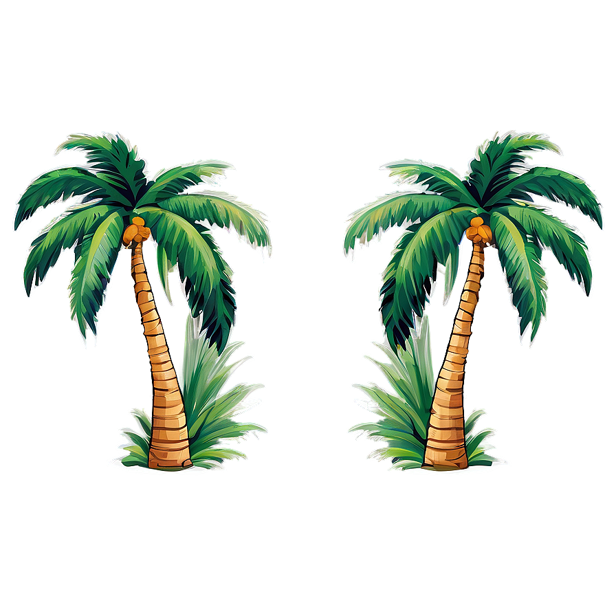 Palm Trees And Ocean Png Xkd56 PNG