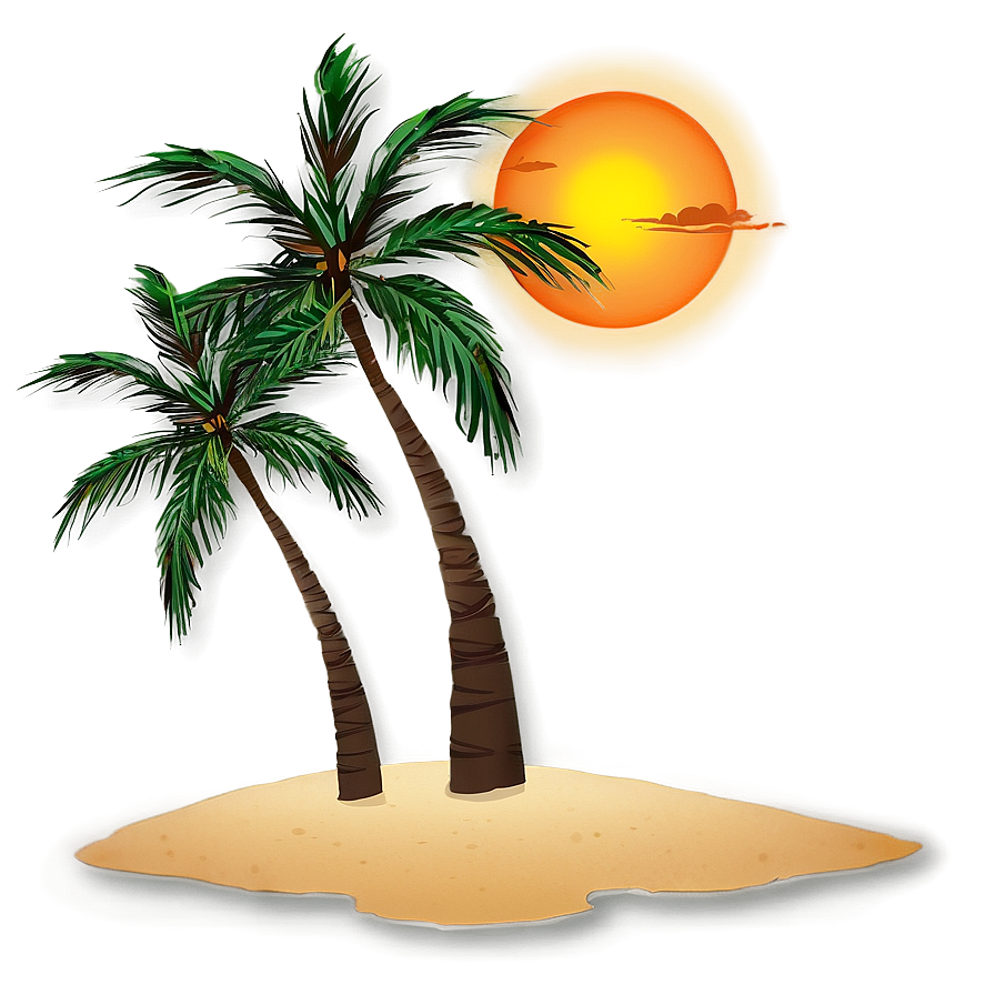 Palm Trees On Beach Sunset Png 30 PNG