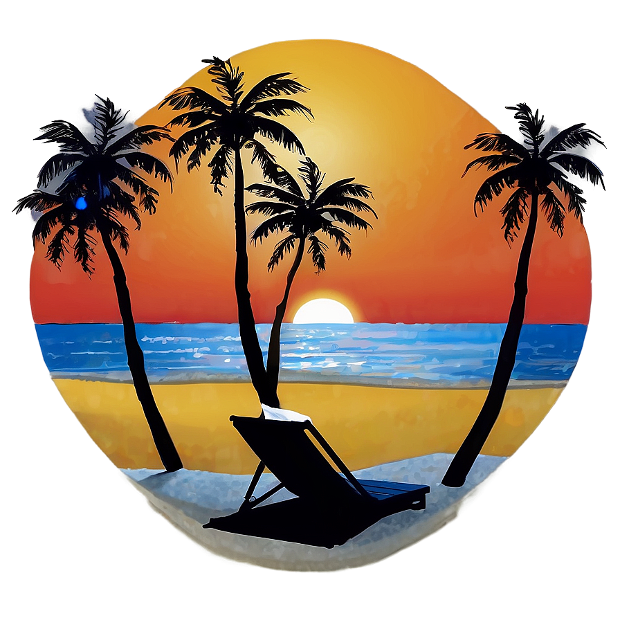 Download Palm Trees On Beach Sunset Png Age | Wallpapers.com