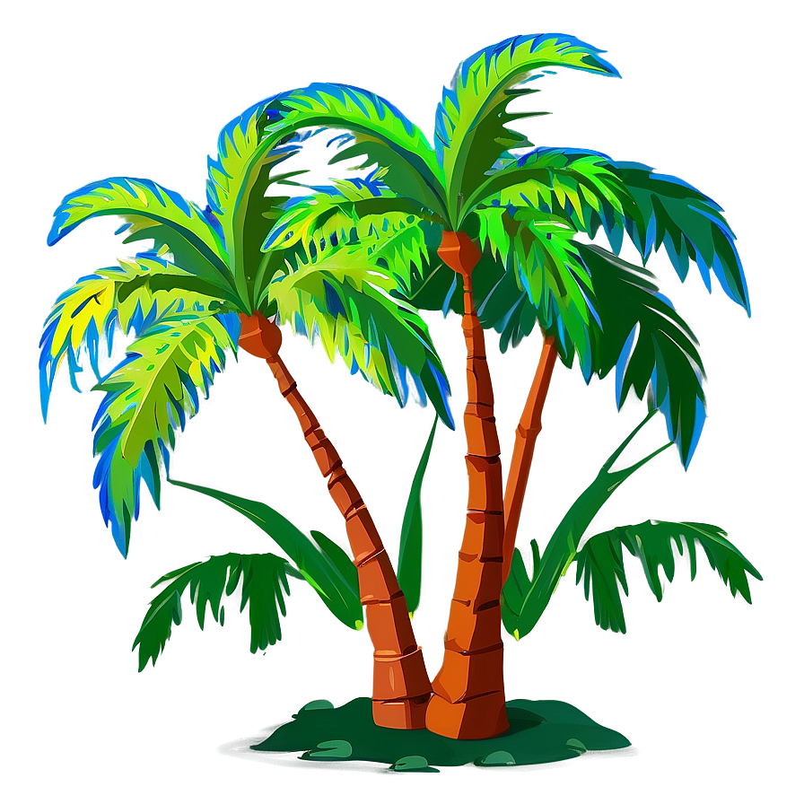 Download Palm Trees With Birds Png Vww63 | Wallpapers.com